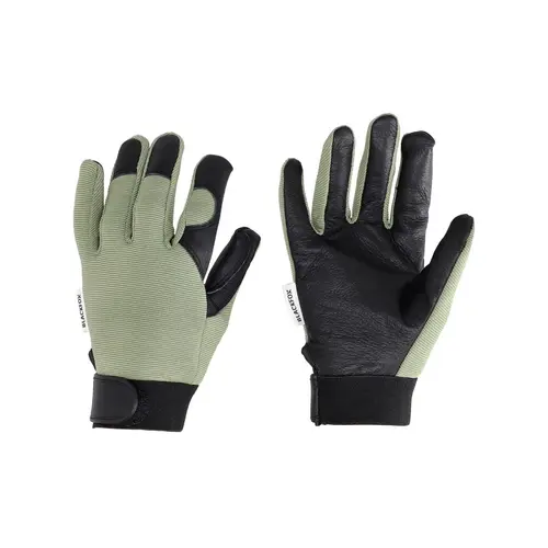 Extérieur durable:Gant Spring coloris vert tilleul en maille polyester et cuir Blackfox - taille 10