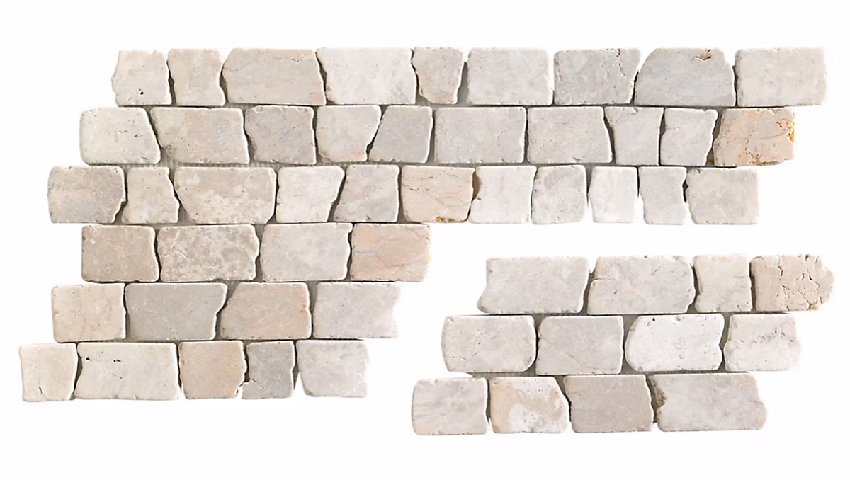 Carrelage mosaïque (Boite de 1m²) /Plaque de mosaïque mur et sol en marbre naturel coloris blanc – 14.8 x 30 | 5 cm