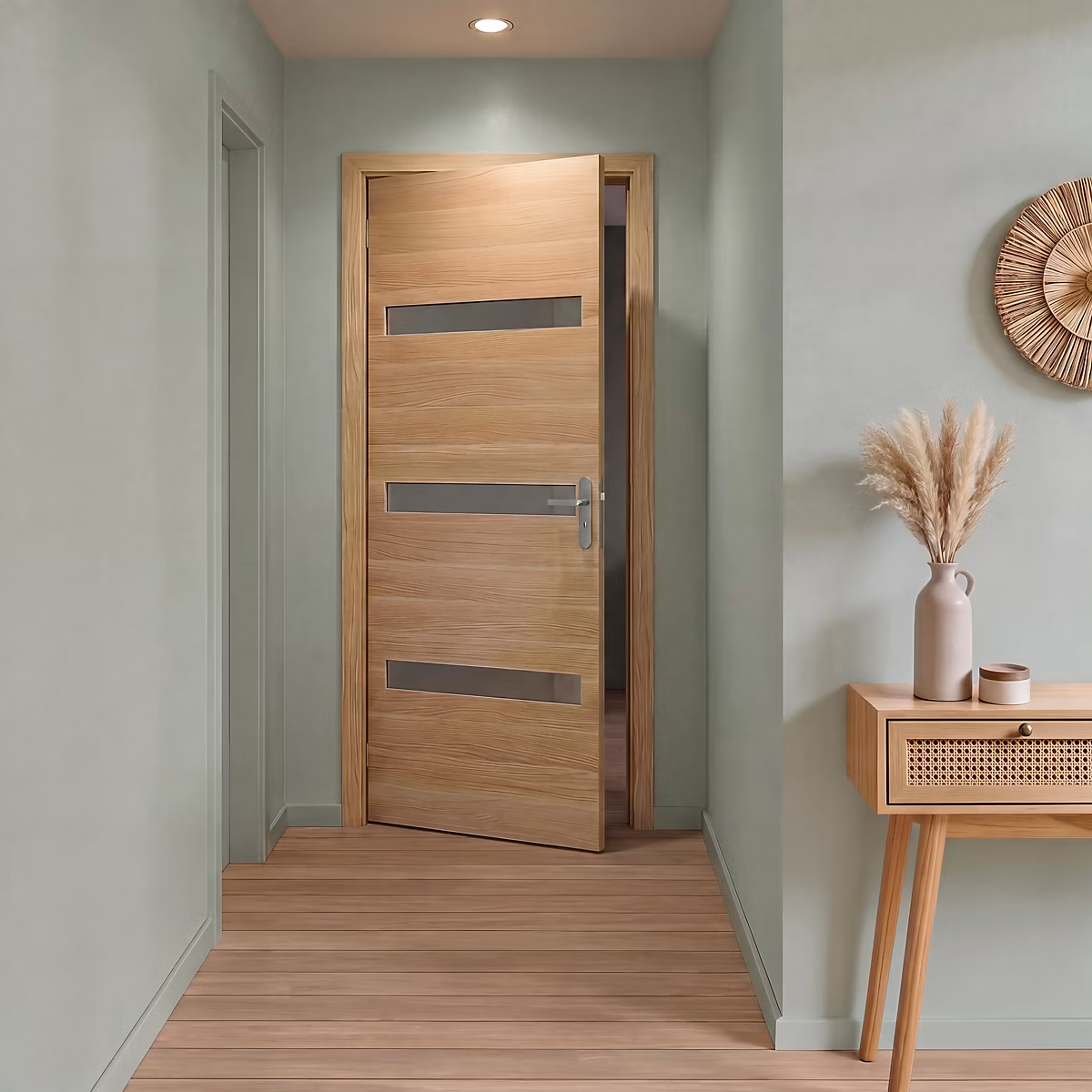 Bloc-porte (porte battante avec encadrement) – Bloc porte Inara chêne VITRE H. 204 x l. 63 cm poussant droit Fortia