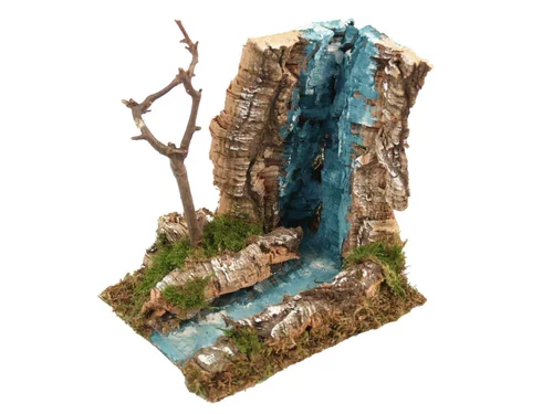 Une idée maline pour l’extérieur：Cascade avec début de rivière coloris bleu - 19 x 15 x 18 cm