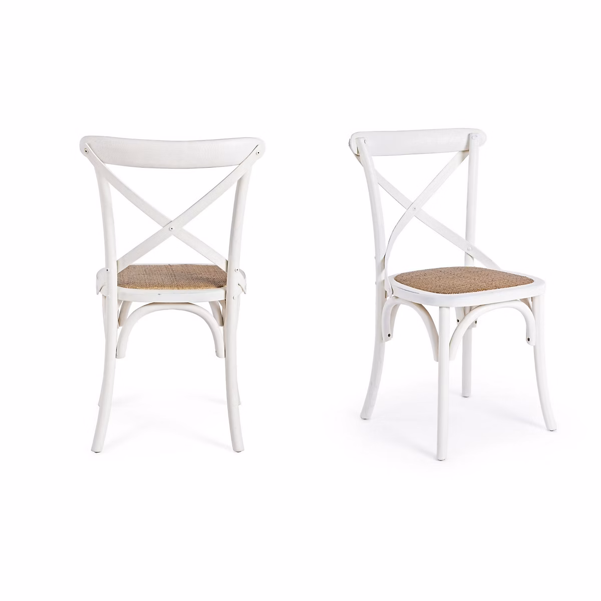 Chaises bistrot en rotin (lot de 2) Blanc – ESTAMINET