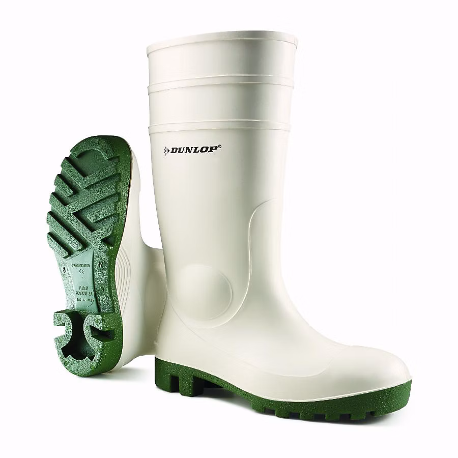 Bottes de sécurité HYGRADE PVC blanches | coque acier – semelle anti – huile S5 SRA – taille 36.