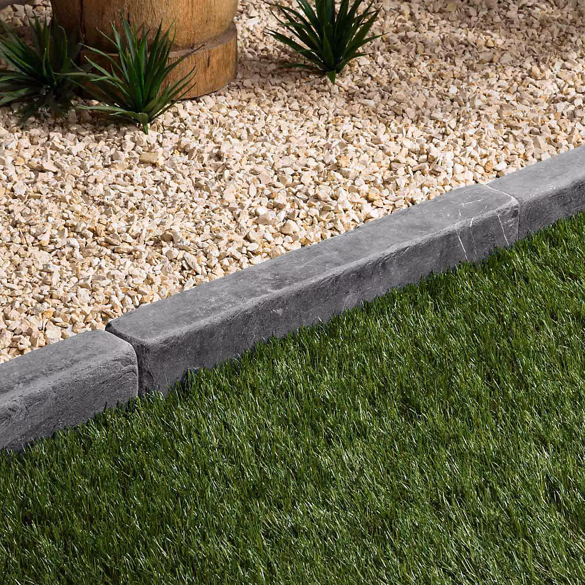 Bordure de jardin Ardoise Noire Vieillie 50 × 8 × 6 cm (bordures soit 20 mètres) – RO'MA NATURE, lot de 40