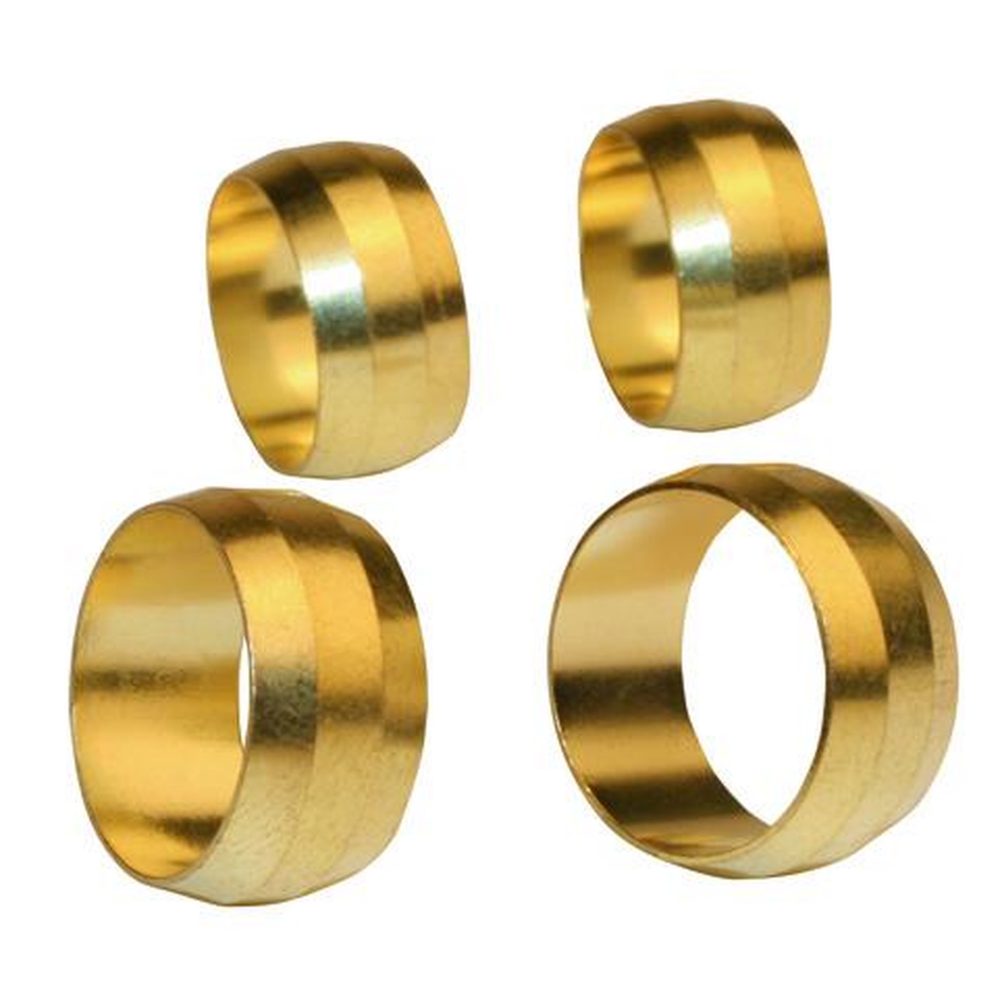 CENTRALE BRICO Lot de 4 bagues de sérrage biconique laiton D.14 pour tube en cuivre