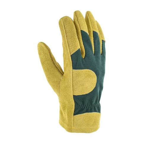 Pour la maison et le jardin：Gants Petits Travaux en élasthanne et cuir coloris marron Taille 8