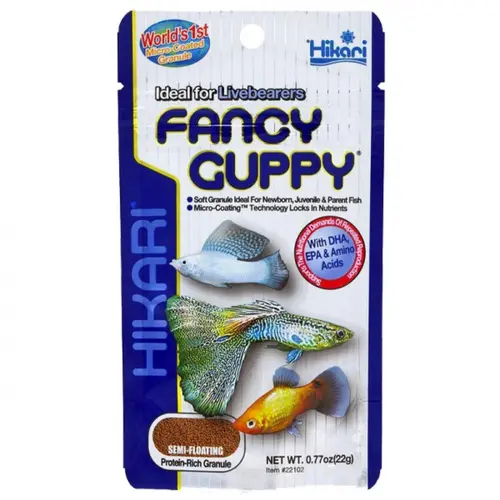 Pour votre espace extérieur:HIKARI Fancy Guppy - Nourriture pour poissons d'aquarium spécial guppy - 22g