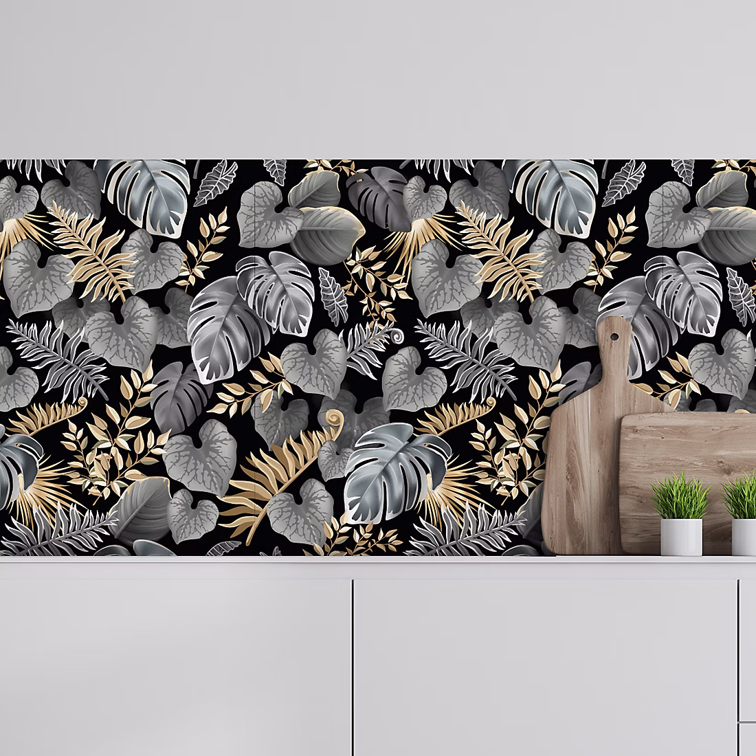 Crédence adhésive décoration florale 40 × 400 cm