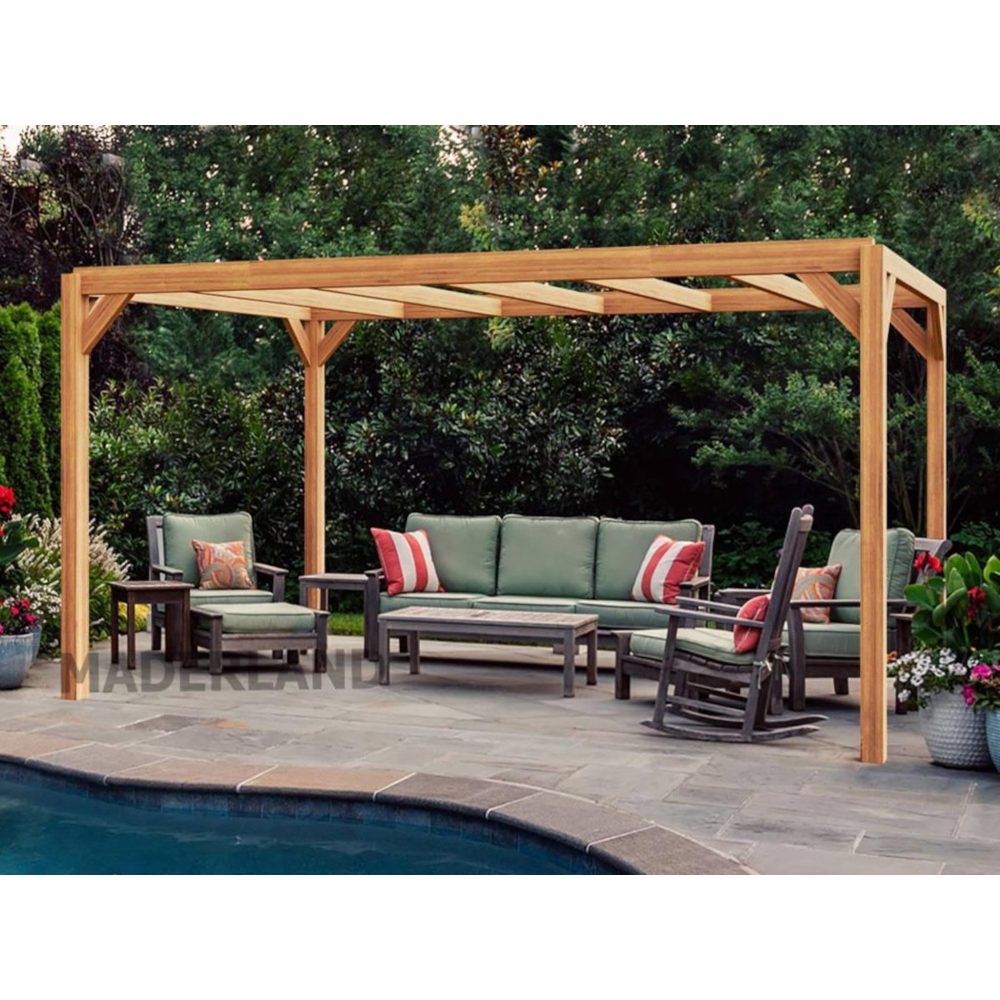 JARDIDECO Pergola en bois lamellé-collé lille 700 x 300 cm - maderland