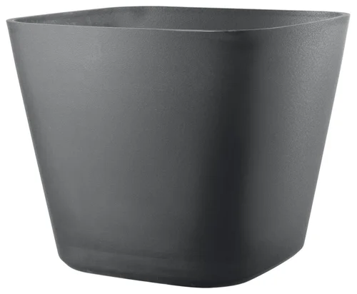 Déco au jardin:Pot en plastique injecté coloris noir Deroma Origin Quadro grigio - Ø 38 x H 32 cm
