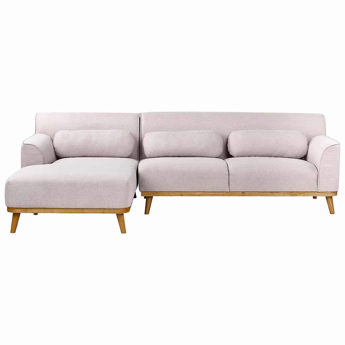 Canapé d'angle 3 places SIMOS Tissu Gris clair Côté droit – Réf. RQEJMBPYX7323467903