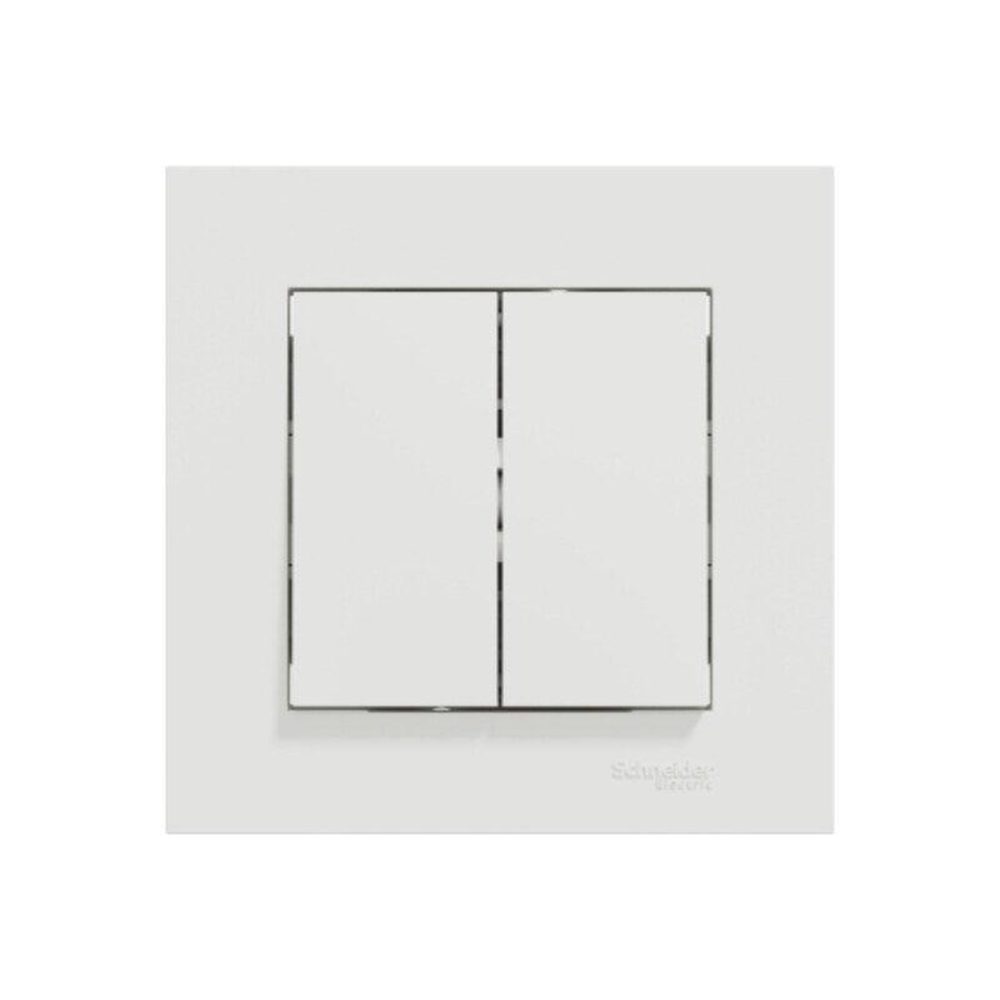 Schneider Electric Double interrupteur va-et-vient complet Miluz, SCHNEIDER ELECTRIC, blanc