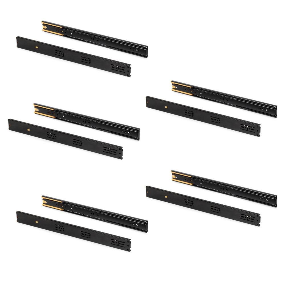 EMUCA SRL 5 paires de coulisses a billes pour tiroirs à sortie totale - fermeture amortie, L 300 mm