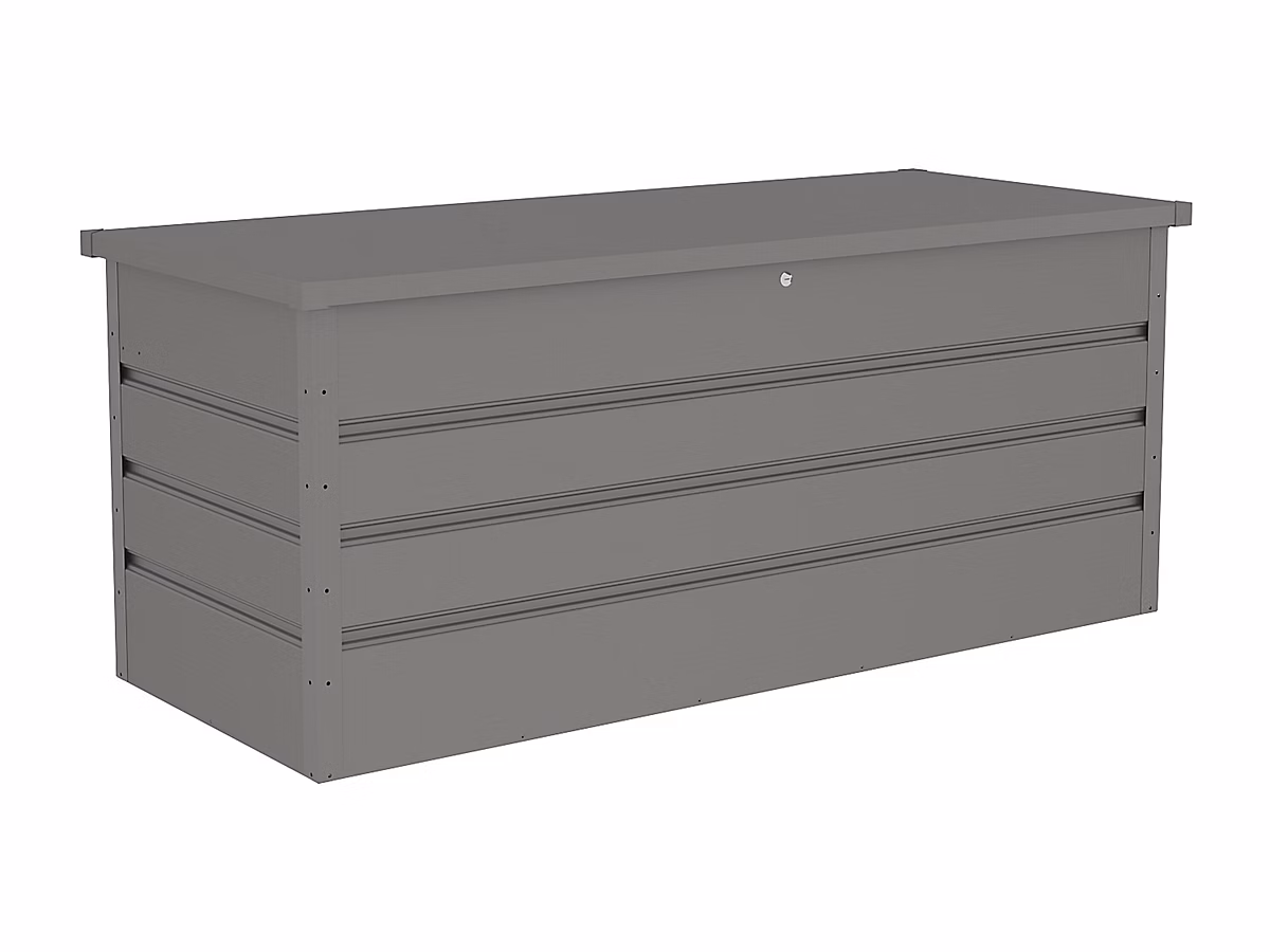 Coffre de rangement de jardin en acier galvanisé gris – 750L, TOMASO