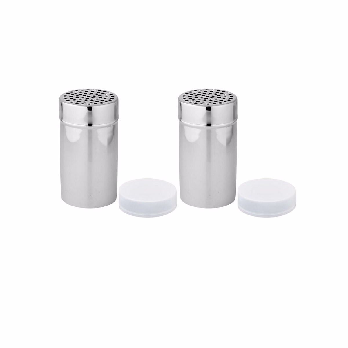 Accessoire de cuisson – Ensemble de 2 Saupoudreuses à sucre glace et cacao en acier inoxydable avec couvercle 13 cm Fackelmann Divers