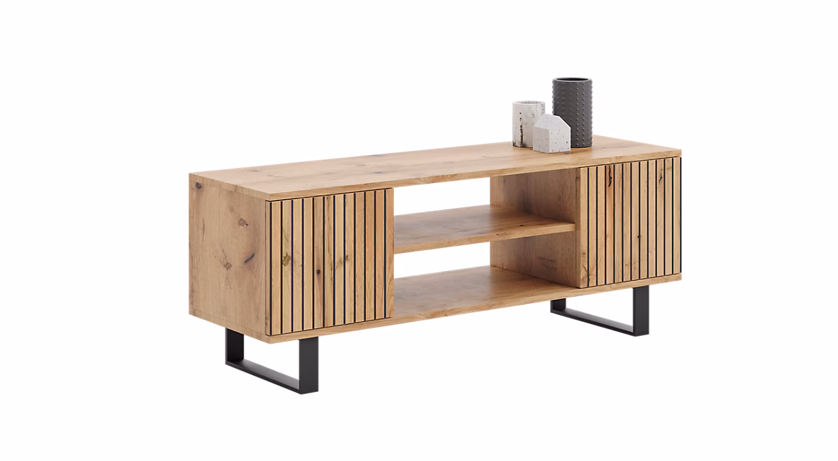Armoire RTV 135 cm loft chêne craft gold – lattes