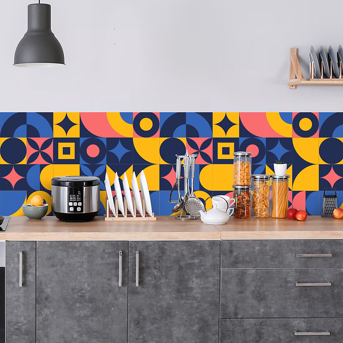 Crédence adhésive design art déco retro 60 × 200 cm