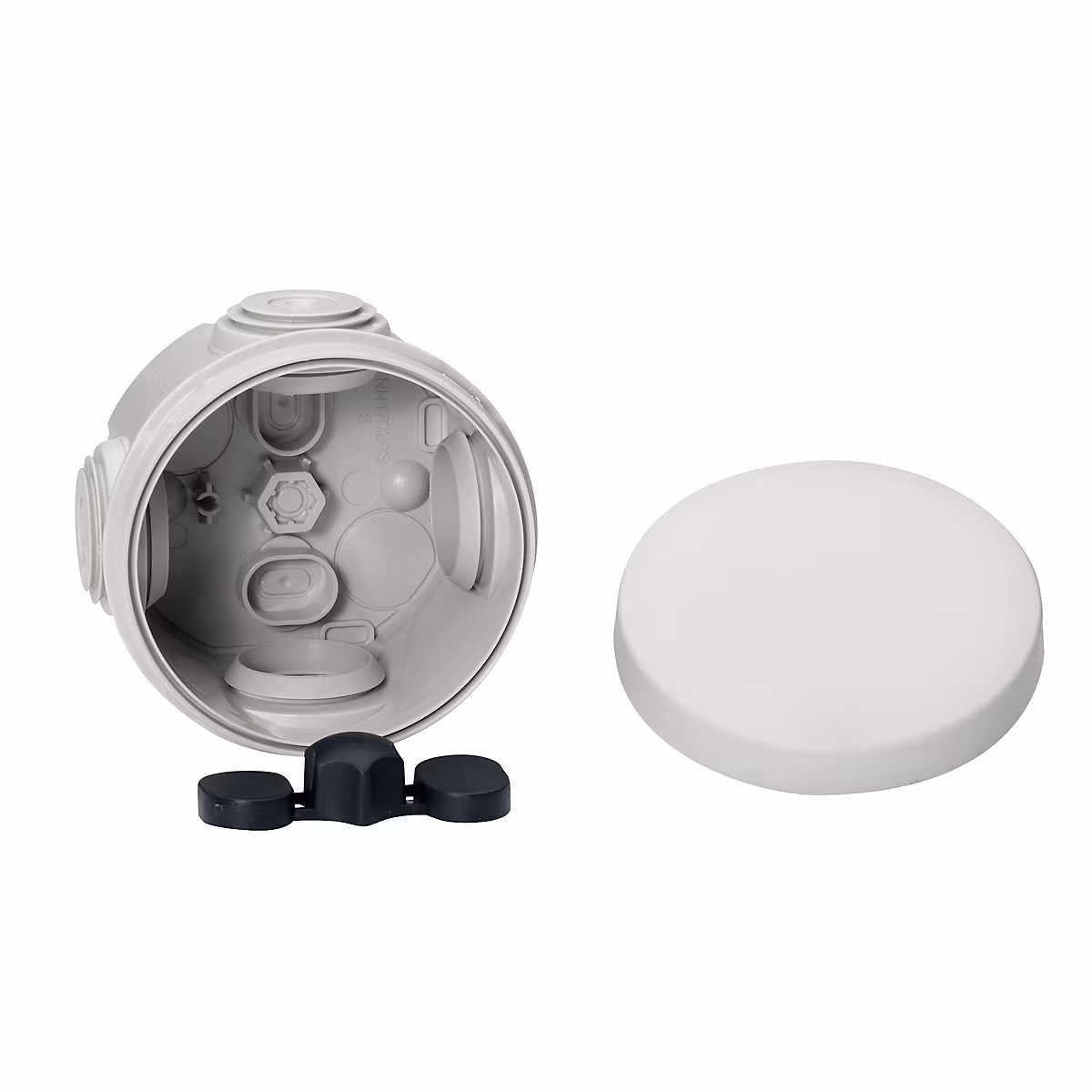 Boîte de dérivation ronde extérieure avec 4 passe – câbles et système de verrouillage 60 × 40 mm Schneider Electric Mureva Box gris