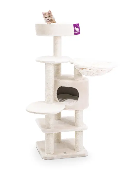 Sélection malin:Arbre à chat coloris crème Petrebels Jane 138 - 50 x 50 x 138 cm