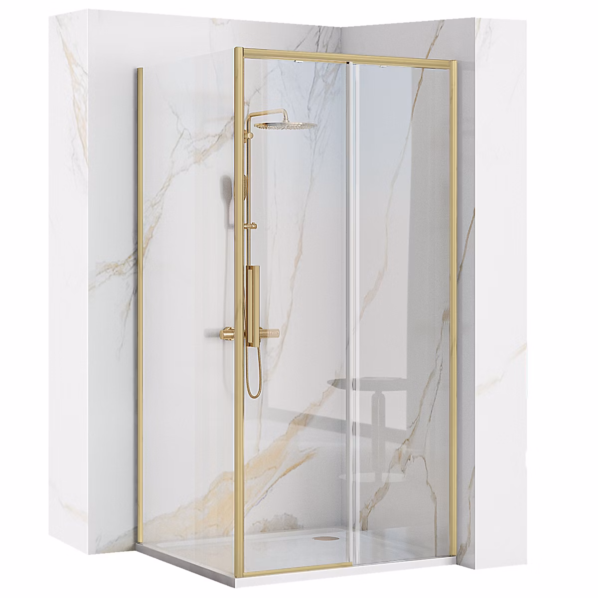 Paroi de douche – Cabine De Douche Angle Rea Rapid Slide 160x80 Gold