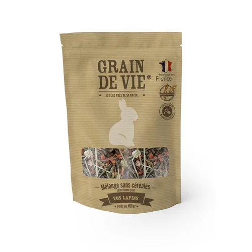 Pour un jardin plus agréable：Mélange sans céréales pour lapins Grain de vie – 460 g