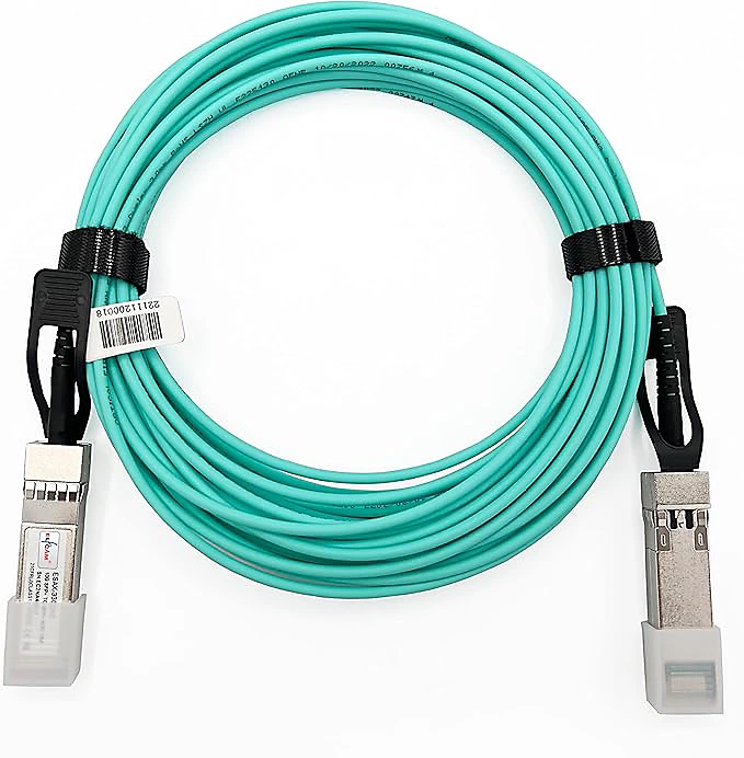 Elfcam – Câble Optique Actif SFP+ à SFP+, 3m, AOC 10 Gbit/s OM3, Ultra Performant, Réseau Professionnels, PC