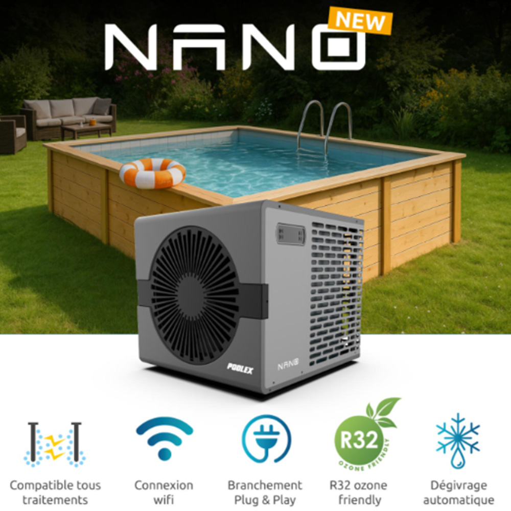 Poolex Nano New - Pompe à chaleur piscine réversible et connectée