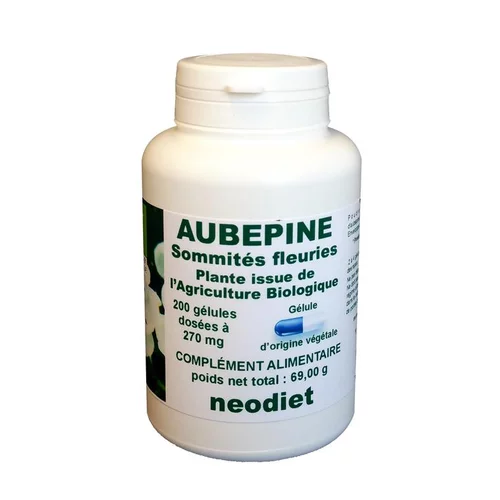 Pour un extérieur accueillant:Gélules d’aubépine bio en boite de 200 unités