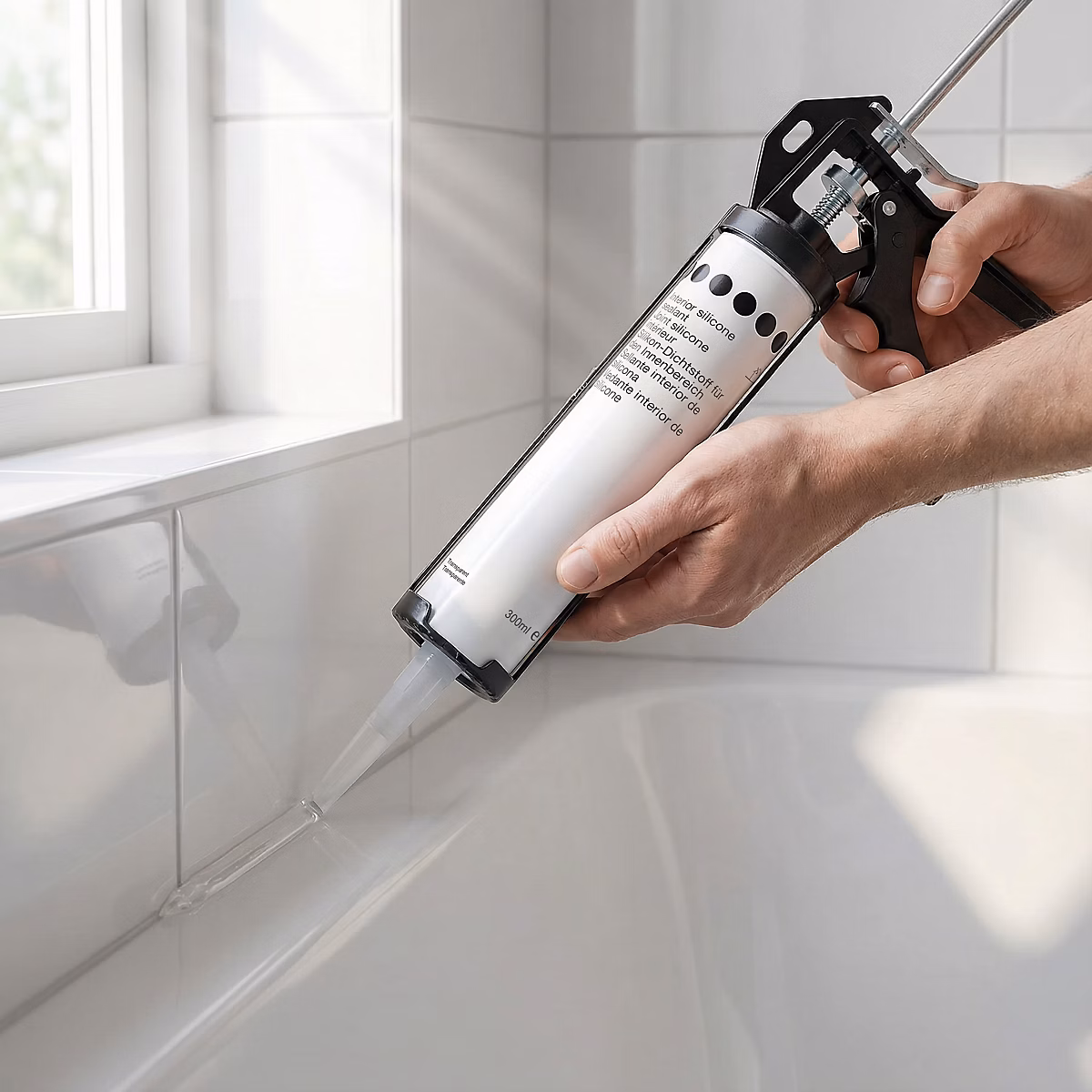 Mastic silicone intérieur transparent 300ml – Réf. UUZCNWWHD5090608670