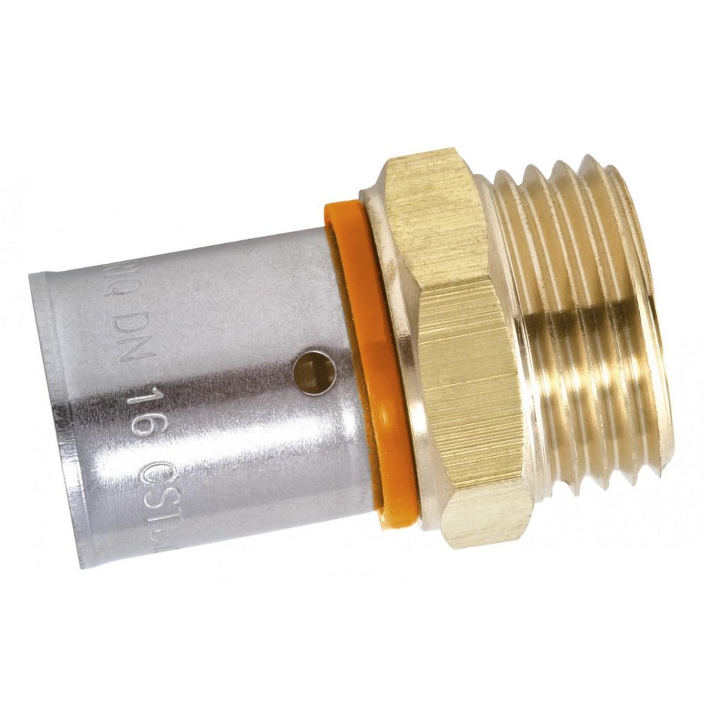 CENTRALE BRICO Raccord droit à sertir laiton M 20 x 27 pour tube en per