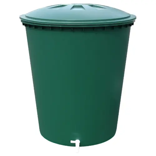 Jardin maison:Récupérateur d'eau cylindrique verte Garancia - 310 L