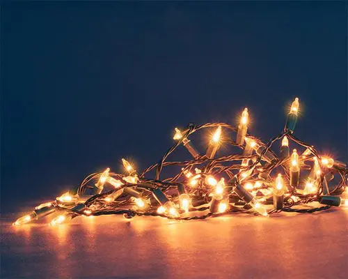 Une idée pratique pour l’extérieur:Guirlande lumineuse à 100 LED ambre style vintage sur câble vert - 8 m