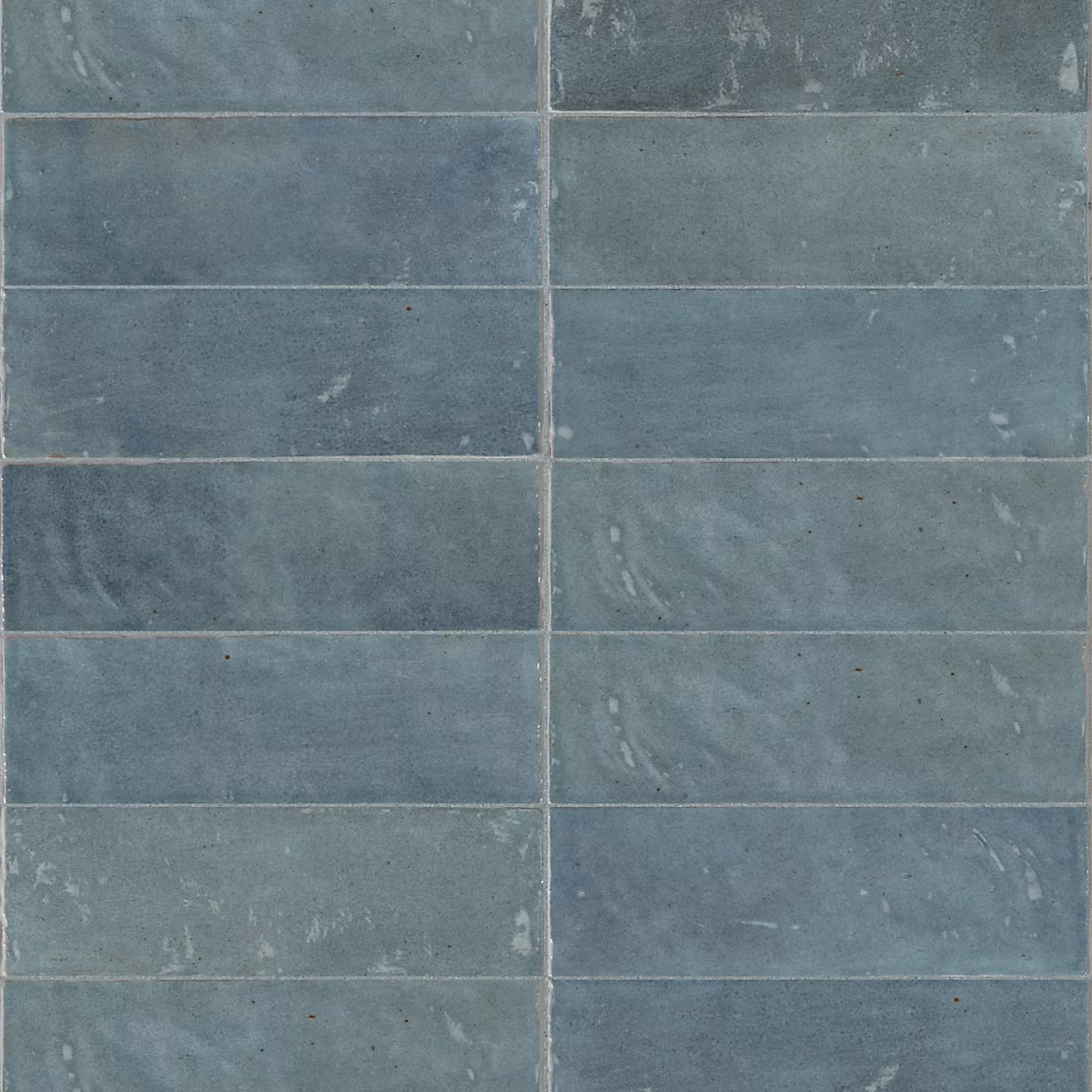 Carrelage effet Zellige Bleu Mer 20 × 6 – 5 × 0,85 cm Brillant Orisel, Mur intérieur (vendu par carton de 0,5 m²), RO'MA CARRELAGE