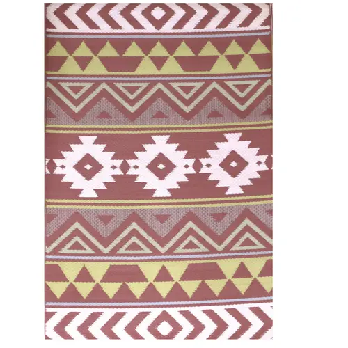 Qualité pour le jardin：Tapis d'extérieur en polypropylène recyclé Terracotta Aztèques