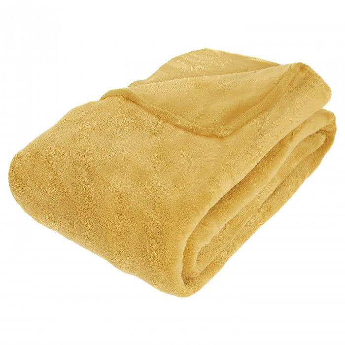 Couverture microfibre Atmosphera 180 × 230 cm jaune