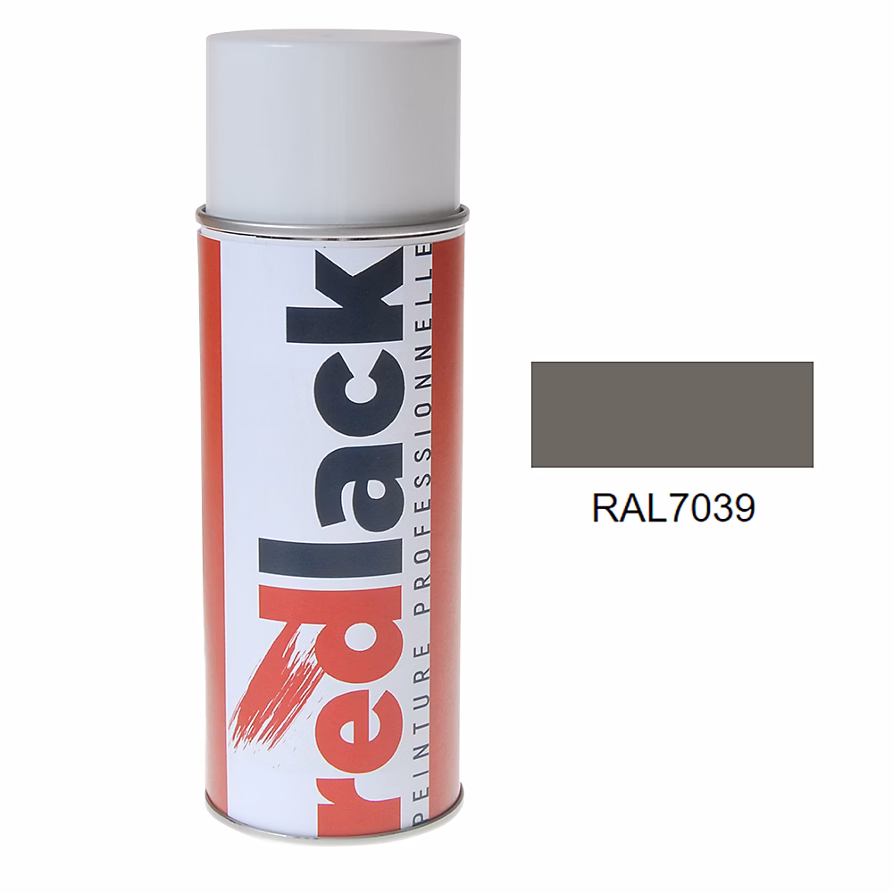 Bombe de peinture Aérosol | spray – 400ml – RAL 7039 Gris quartz – Mat – multisupport – Redlack – RAL7039