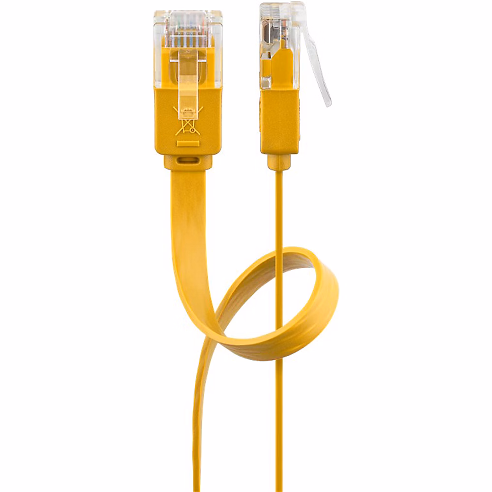 Réseau et téléphonie – Câble RJ45 Cat6 2m non Blindé plat jaune GOOBAY