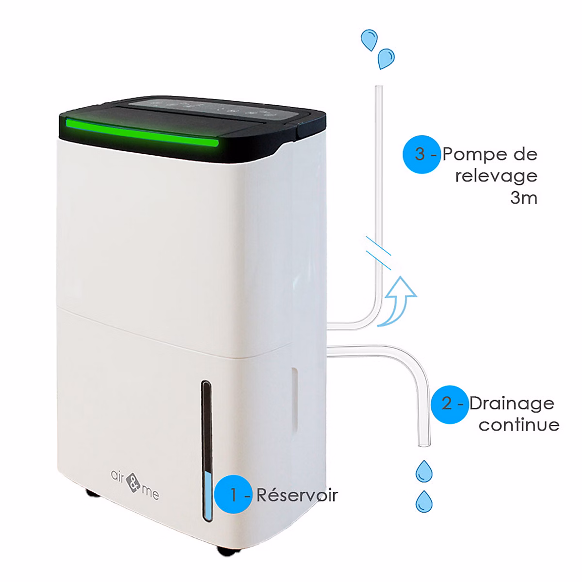 Déshumidificateur d'air à compresseur Rohan 50L/J 200m²