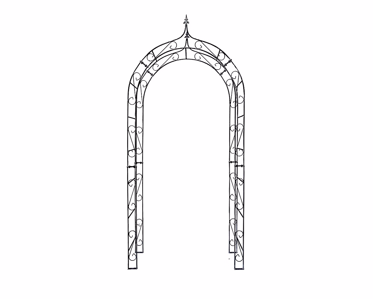 Arche de jardin ALEX sommet pointu – 120 cm revêtement en poudre noir