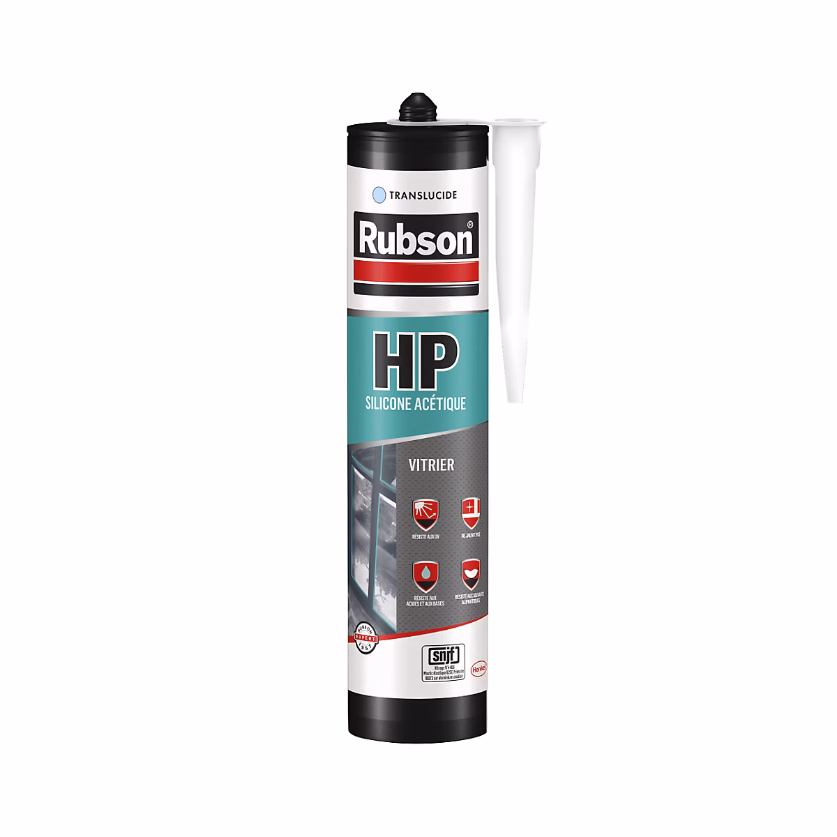 Mastic silicone HP vitrage translucide cartouche de 300ml – Rubson