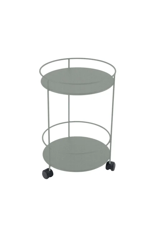 Extérieur accessoire:Guéridon Guinguette coloris gris lapilli en acier Fermob - Ø 40 x 61 cm