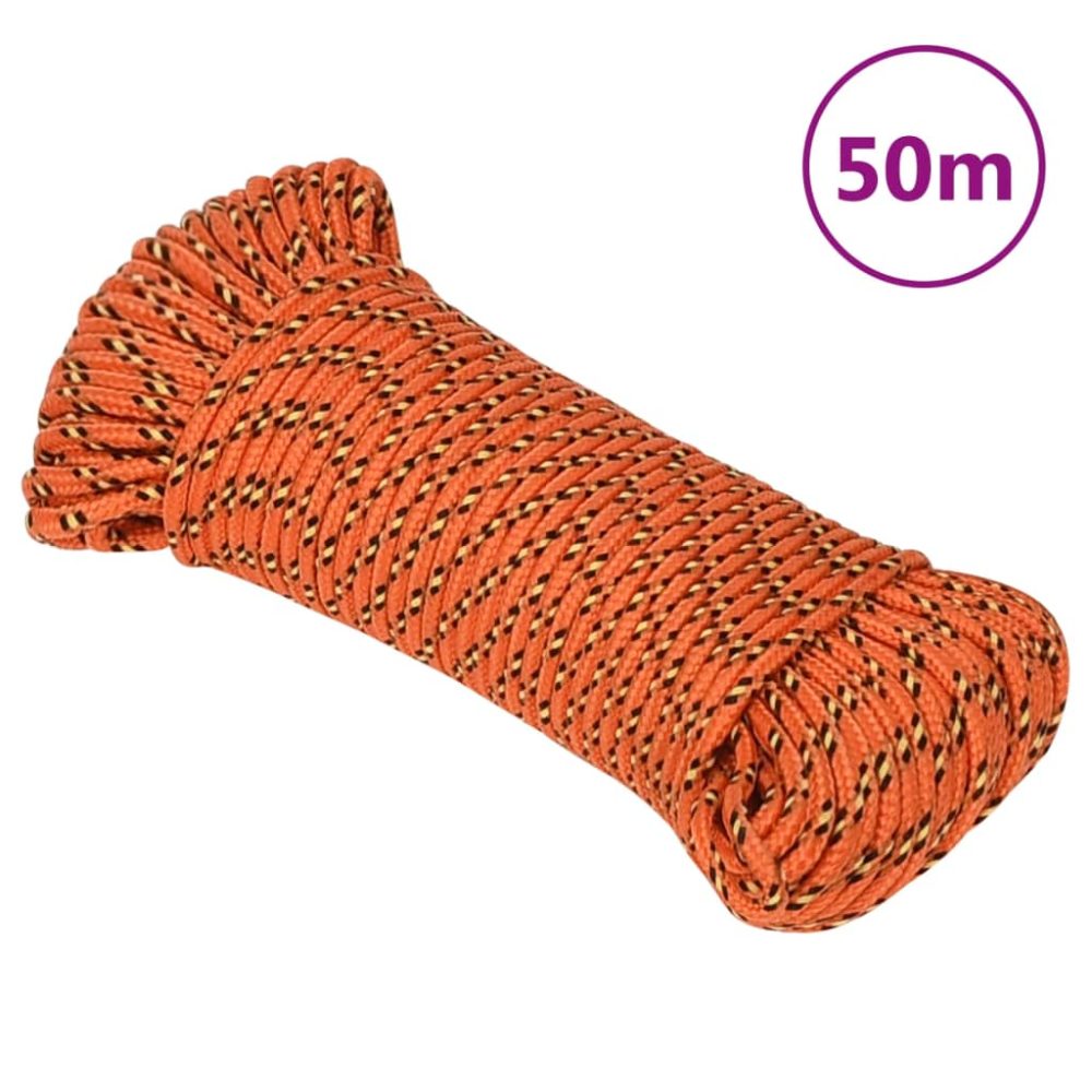 vidaXL Corde de bateau Orange 4 mm 50 m Polypropylène