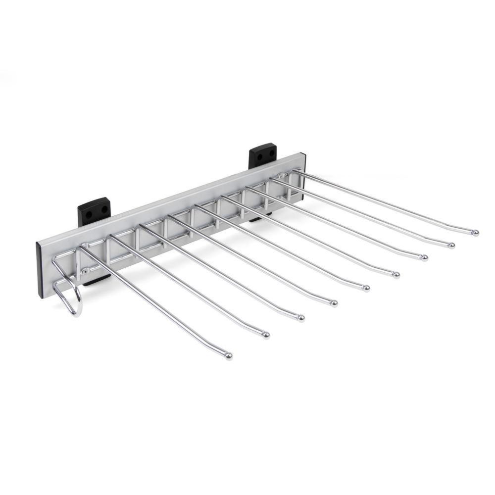 EMUCA SRL Porte-pantalons Self à montage latéral pour armoire, Gauche, Chromé