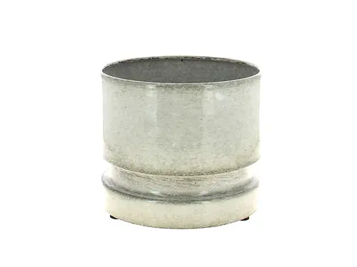 Jardin & pratique:Cache-pot en zinc blanc Woodlog grand modèle - Ø 31 x H 27 cm