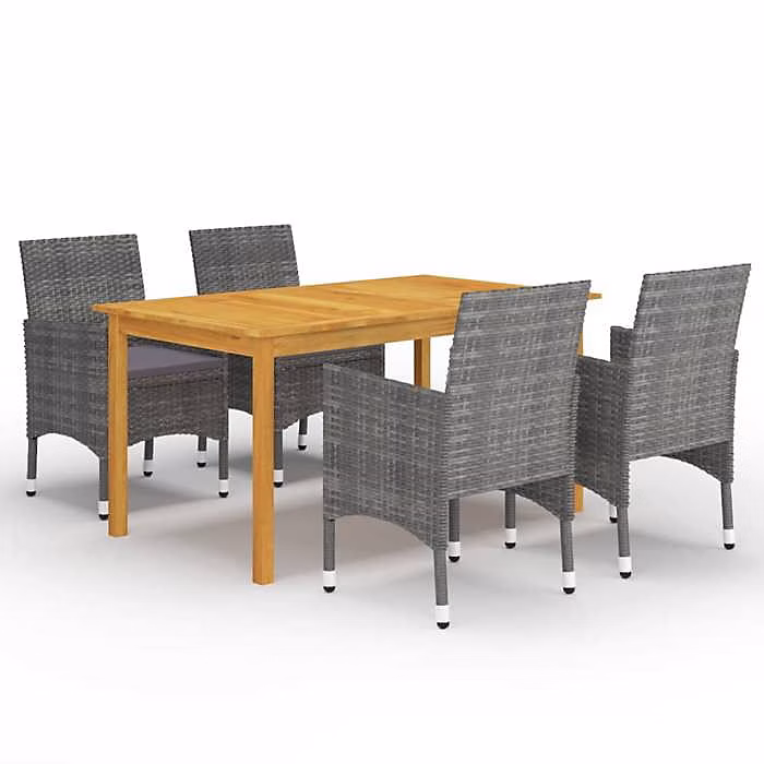 Ensemble de Salle à Manger de Jardin – VIDAXL, 5 pcs, Bois d'Acacia, Acier Enduit, Confort Ergonomique