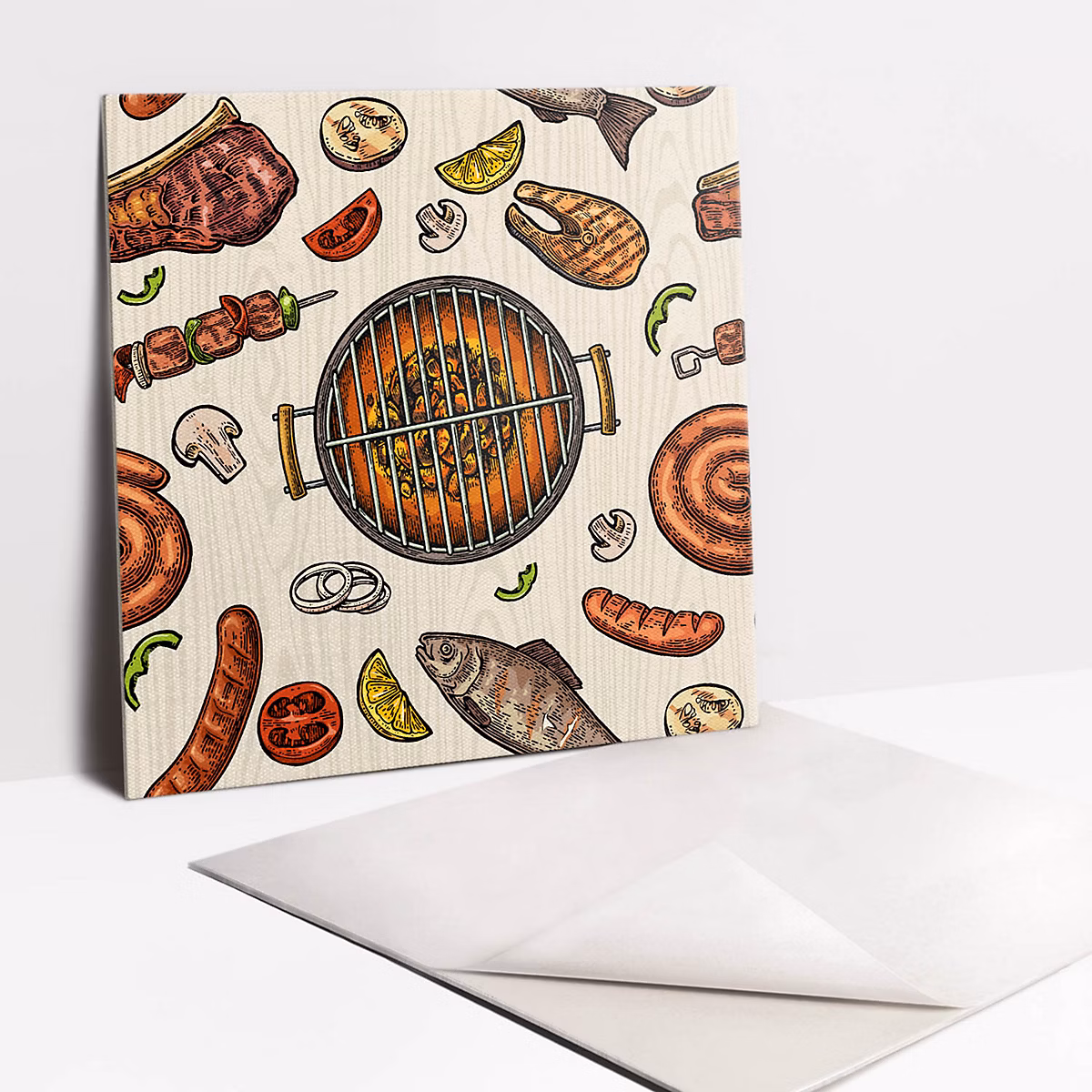 Carreaux vinyle Tulup 30 × 30 cm Plats grillés 9 pcs