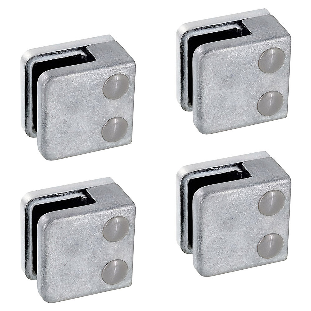 4 x Pince à verre plate modèle 01 – Ep. verre 8, 76 mm, Zamak brut