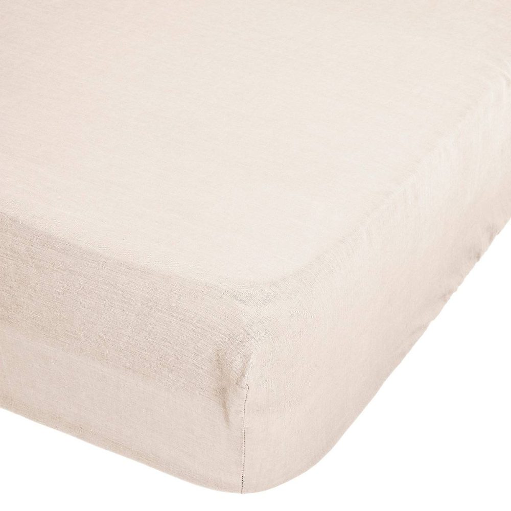 Drap – housse Linah | naturel | lin lavé 140 × 190 cm | Atmosphera