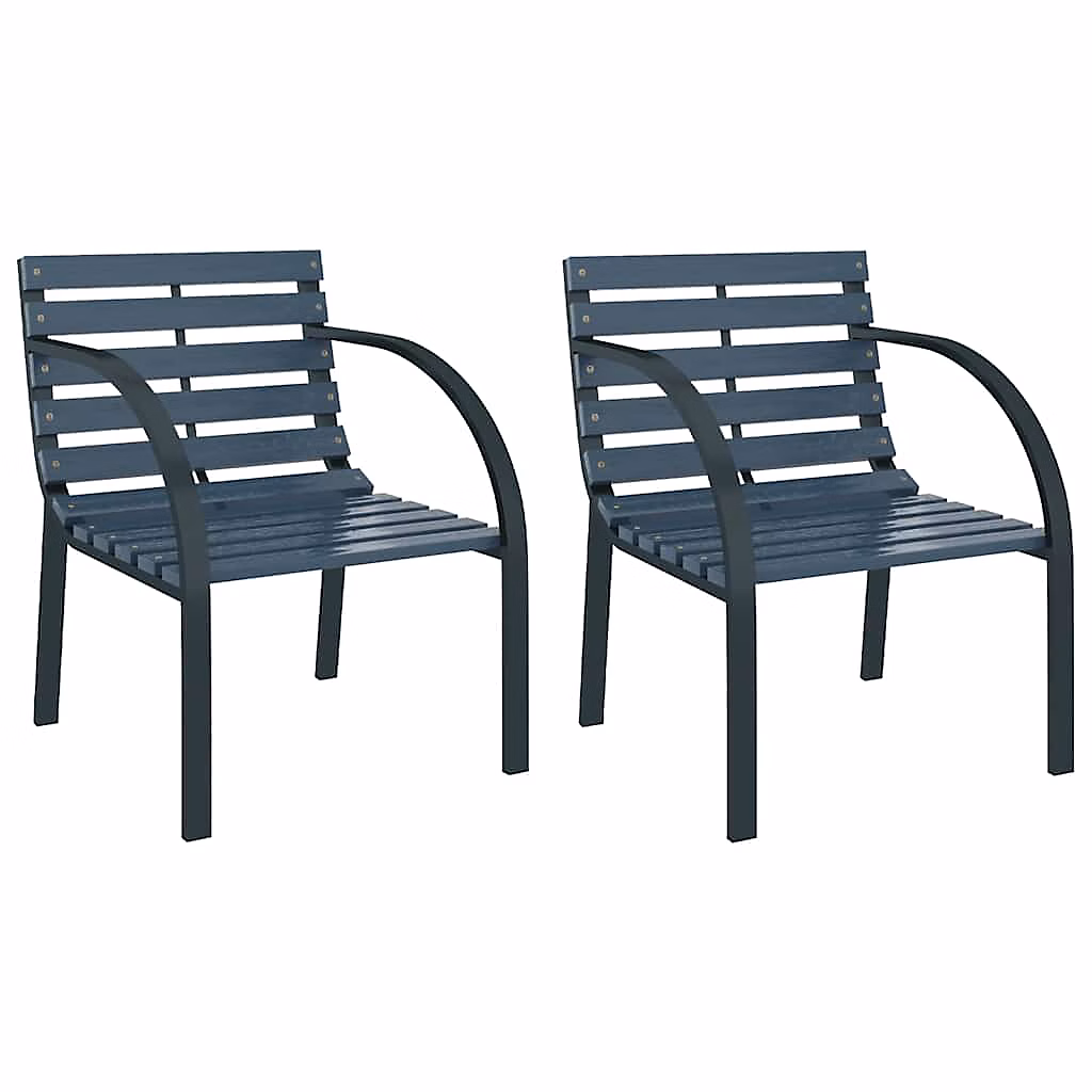 Chaises de jardin Gris Bois vidaXL – lot de 2