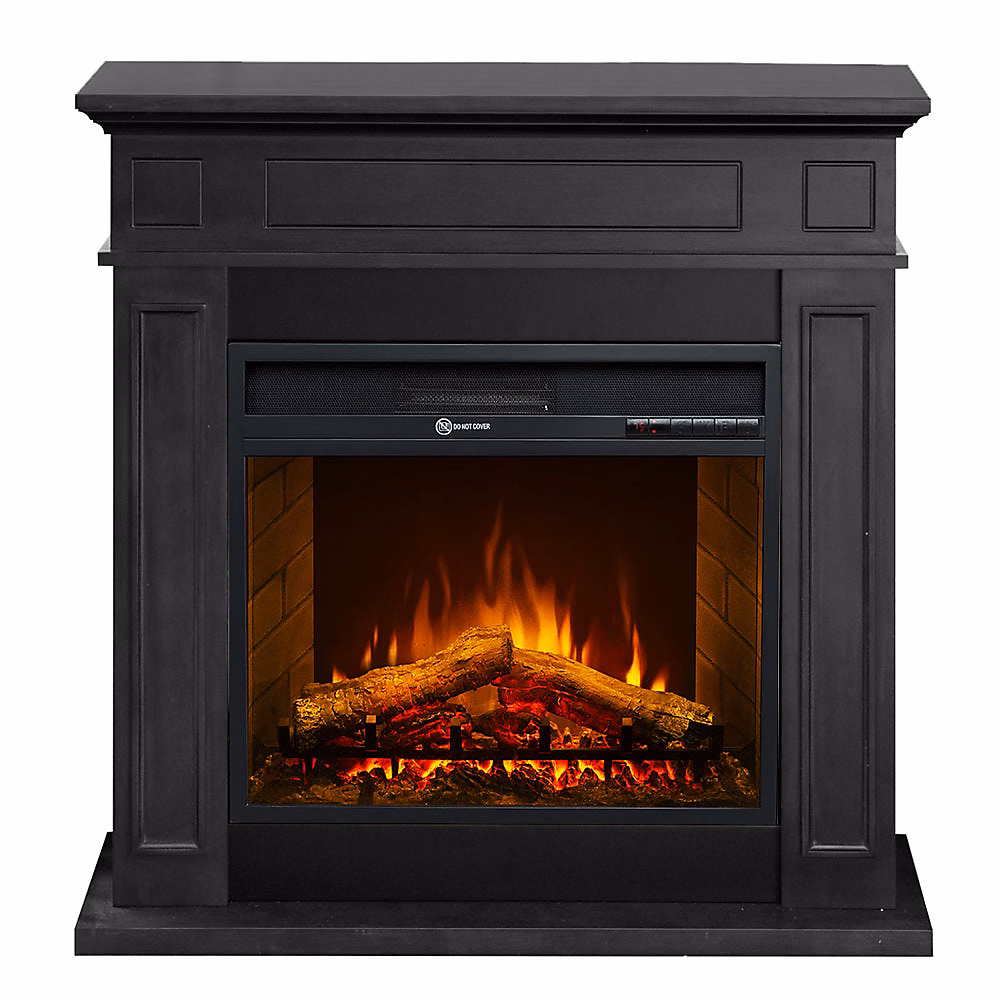Cheminée Électrique Sur Pied Jefferson En Bois Noir L 89 – 5Xh 90,5Xp 28
