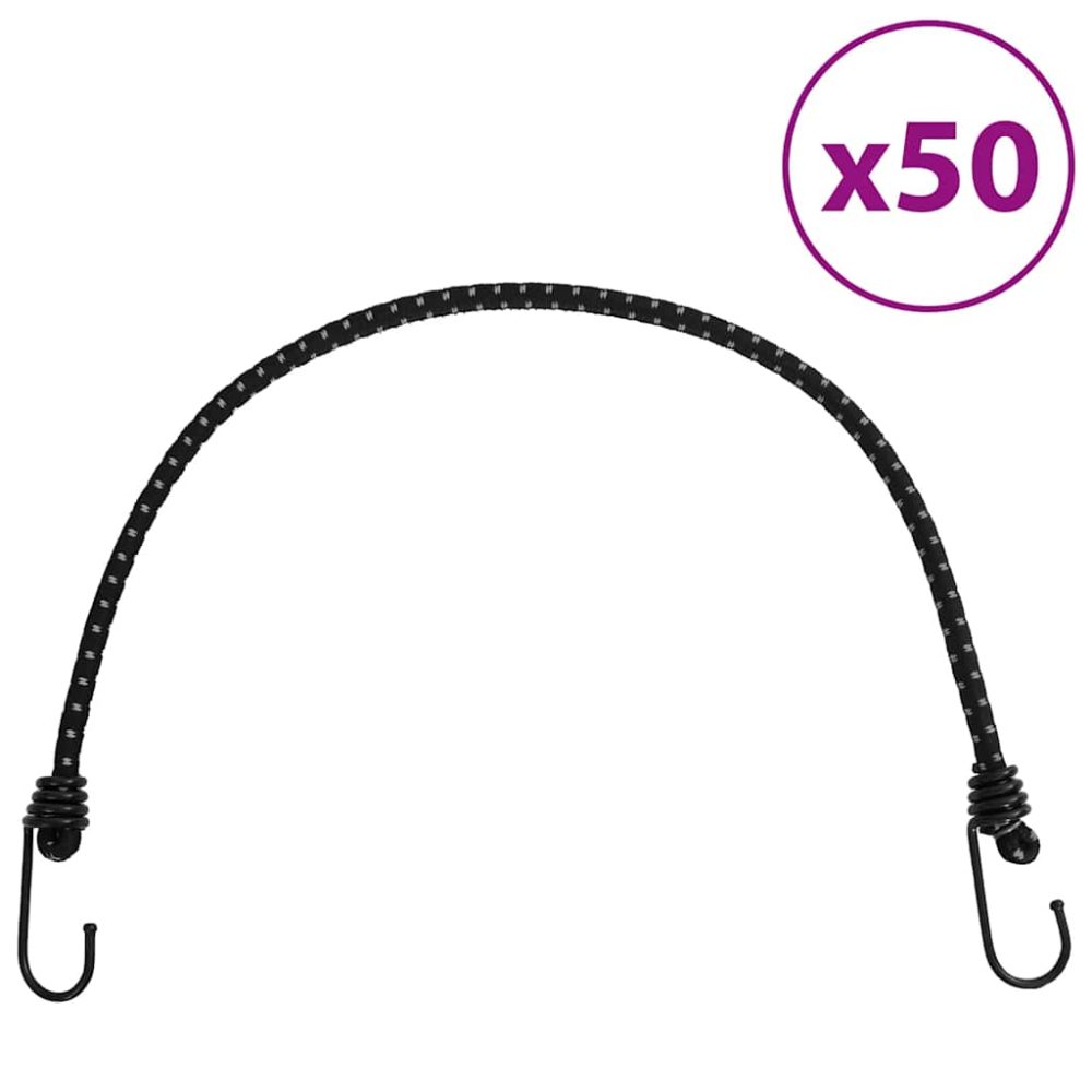 vidaXL Cordes élastiques avec bandes réfléchissantes et crochets 50pcs